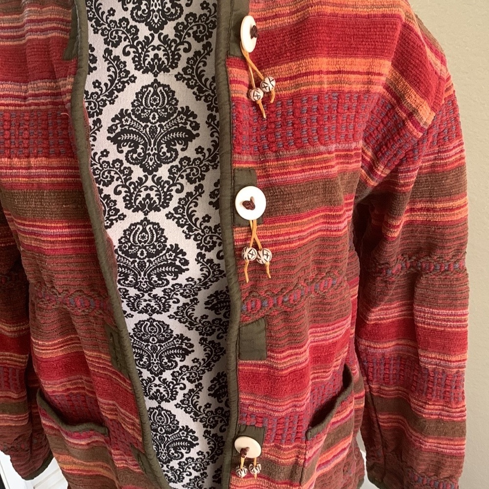 Flashback Stripe Tapestry Buttoned Jacket - image 5